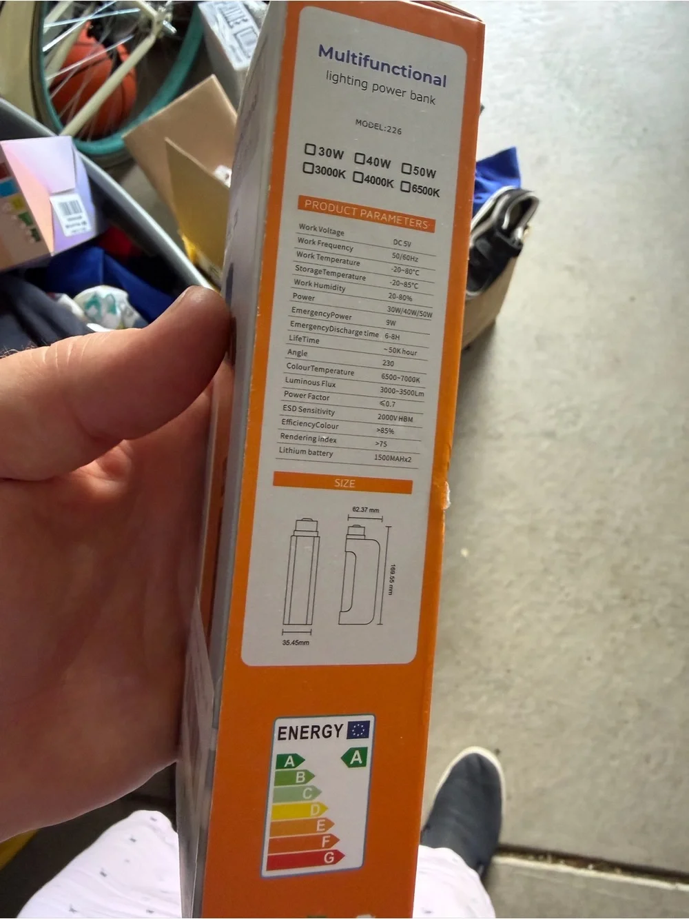 Orange Multifunctional Lighting Power Bank Model 226 - Portable Charger